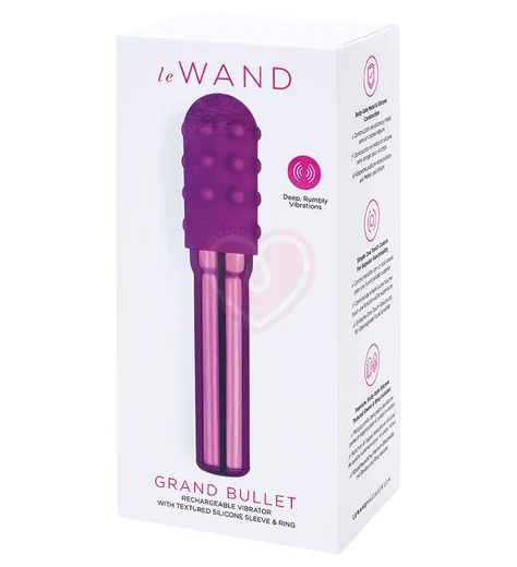 Большая вибропуля с двумя насадками Le Wand Grand Bullet фиолетовая фото 7
