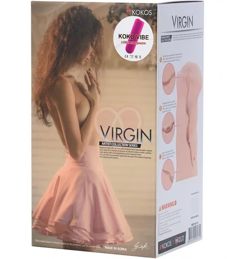 Мастурбатор вагина с реалистичным рельефом Kokos Virgin Auto с вибрацией фото 6