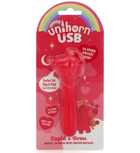 Вибропуля Unihorn Usb Cupid's Beau с функцией пульсации красная фото 3