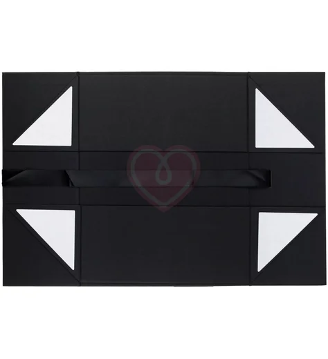 Большая подарочная коробка с лентой 31x26x10 см чёрная фото 3