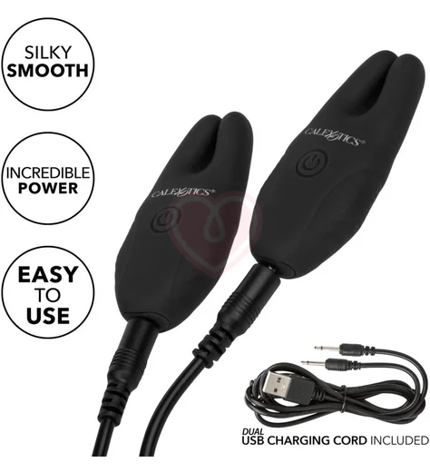 Зажимы для сосков с вибрацией и пультом Remote Nipple Clamps черные фото 5