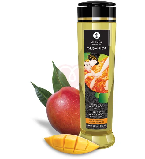 Массажное масло Shunga Organica Luscious Mango с ароматом сочного манго 240 мл фото 2