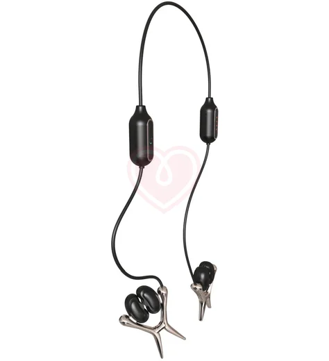 Интерактивные виброзажимы на соски с дистанционным управлением Tingon N1 чёрные фото 4