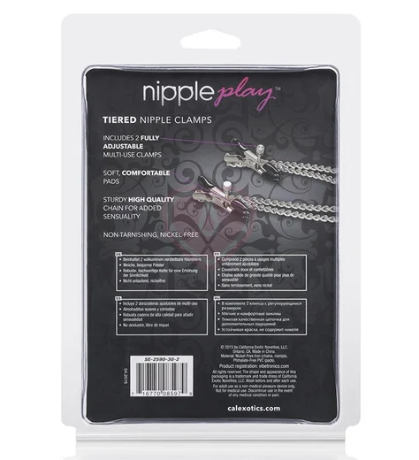 Зажимы на соски с двойной цепочкой Nipple Play Tiered Clamps фото 2