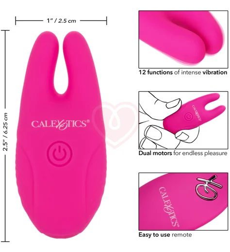 Зажимы для сосков с вибрацией и пультом Remote Nipple Clamps розовые фото 6