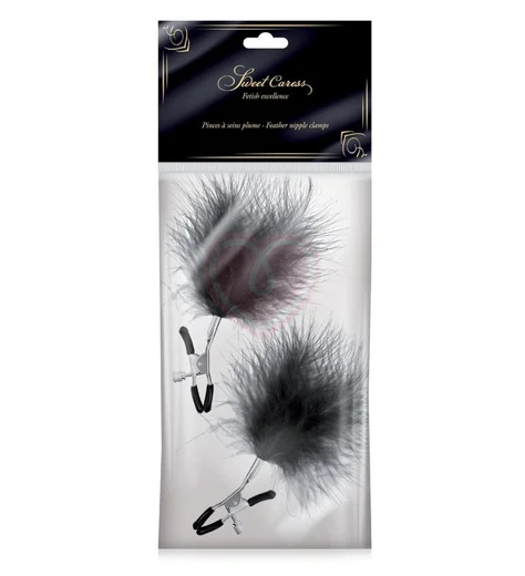 Зажимы для сосков Sweet Caress с чёрными перьями фото 2