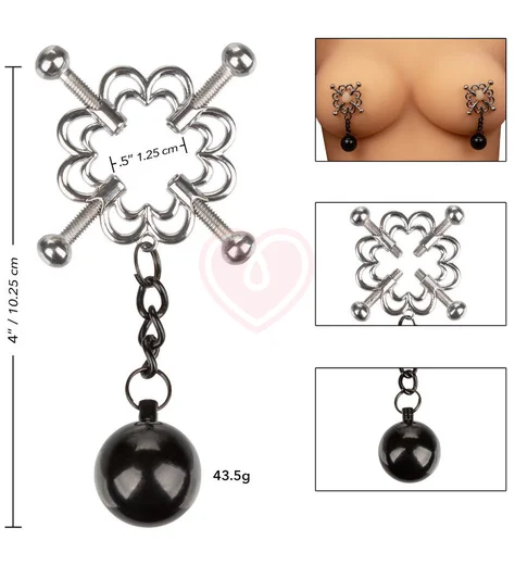Узорчатые металлические зажимы для сосков Nipple Grips фото 3