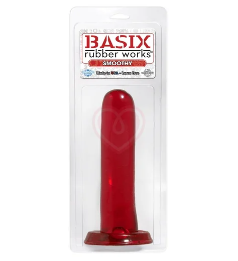 Прямой фаллоимитатор Basix Smoothy 13 см красный фото 2