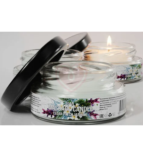 Массажная свеча Sgan кедр пачули и жасмин 50 мл фото 2