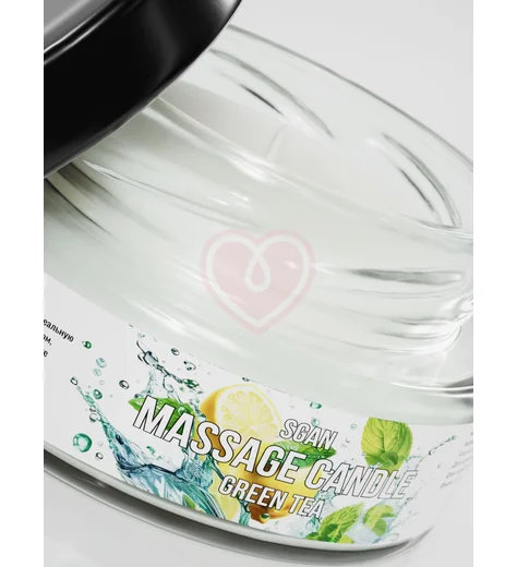 Массажная свеча Sgan зелёный чай 50 мл фото 3