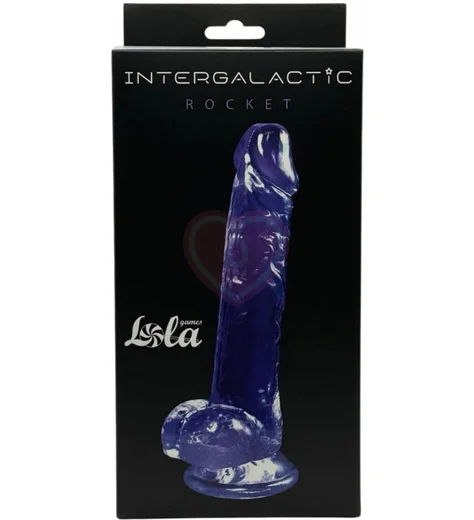 Фаллоимитатор с мошонкой Intergalactic Rocket на присоске 19 см фиолетовый фото 4