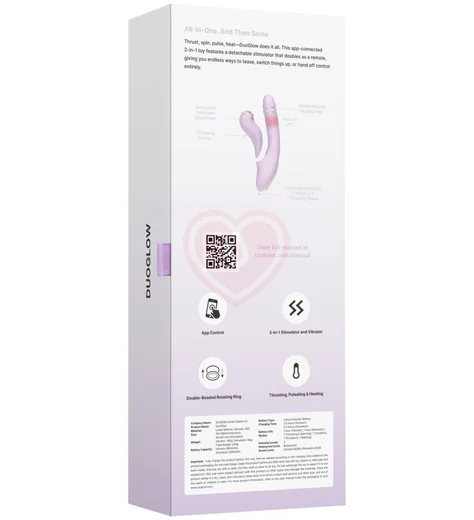 Вибратор со стимулятором клитора Svakom DuoGlow с приложением лиловый фото 8