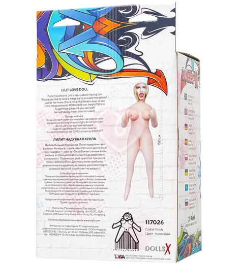 Надувная кукла с тремя отверстиями Dolls-X by Toyfa Lilit блондинка фото 7