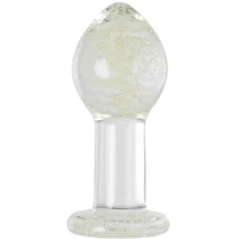 Светящаяся стеклянная анальная пробка Sexus Glass