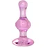 Рельефная стеклянная анальная пробка Sexus Glass розовая фото 1