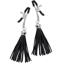 Зажимы на соски с кисточками из замши Pecado Прищепки чёрные