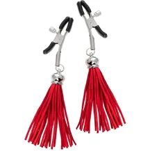 Зажимы на соски с кисточками из замши Pecado Прищепки красные