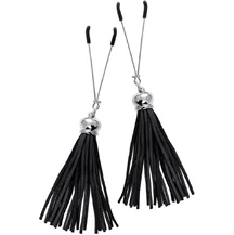 Зажимы на соски с кисточками из замши Pecado Вилки чёрные