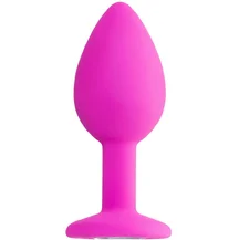 Анальная пробка с белым кристаллом ToDo Brilliant малая розовая