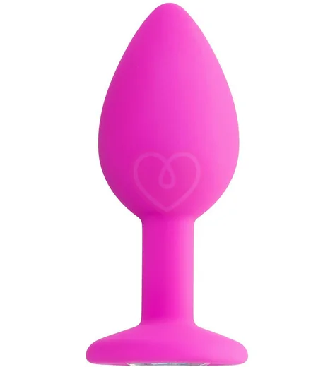 Анальная пробка с белым кристаллом ToDo Brilliant малая розовая фото 1