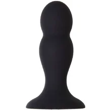 Анальная пробка с двумя подвижными шариками Erotist Hidro M чёрная