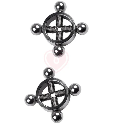 Винтовые зажимы для сосков ToyFa Metal серебро фото 1