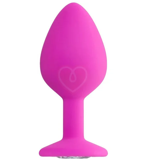 Анальная пробка с белым кристаллом ToDo Brilliant средняя розовая фото 1