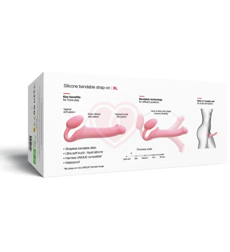 Безремневой гибкий страпон Strap-on-me Bendable XL розовый фото 9