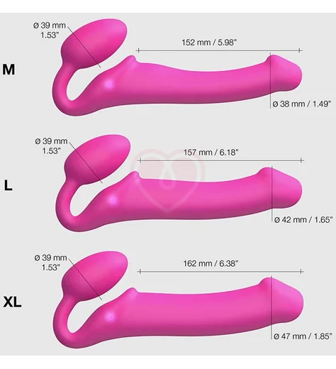Безремневой страпон с вибрацией и пультом управления Strap-on-me M розовый фото 6
