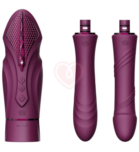 Секс-машина со сменными насадками и функцией нагрева Zalo Sesh фиолетовая фото 5