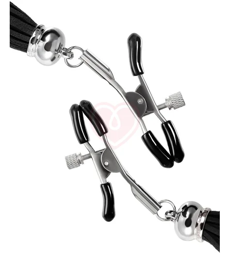 Зажимы на соски с кисточками из замши Pecado Прищепки чёрные фото 2