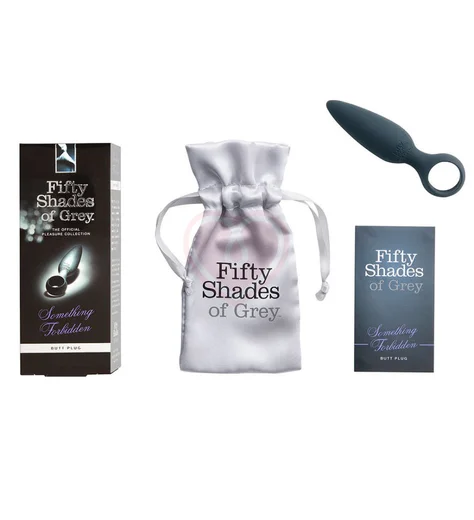 Анальная пробка '50 оттенков серого' Something Forbidden Silicone Butt Plug чёрная фото 2