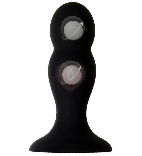 Анальная пробка с двумя подвижными шариками Erotist Hidro M чёрная фото 2