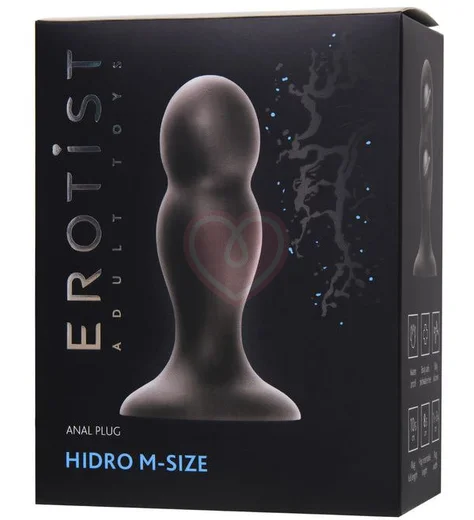 Анальная пробка с двумя подвижными шариками Erotist Hidro M чёрная фото 3