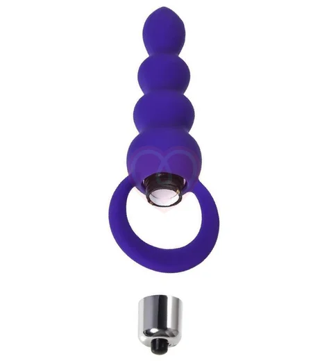 Анальная ёлочка со съёмной вибропулей ToDo Twisty фиолетовая фото 3