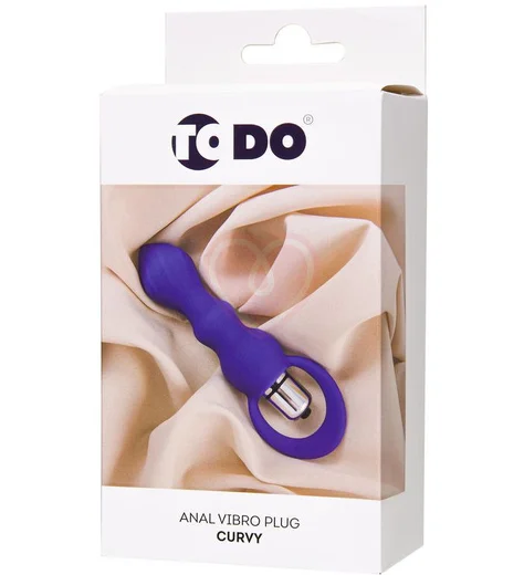 Анальная ёлочка с вибропулей ToDo Curvy фиолетовая фото 5