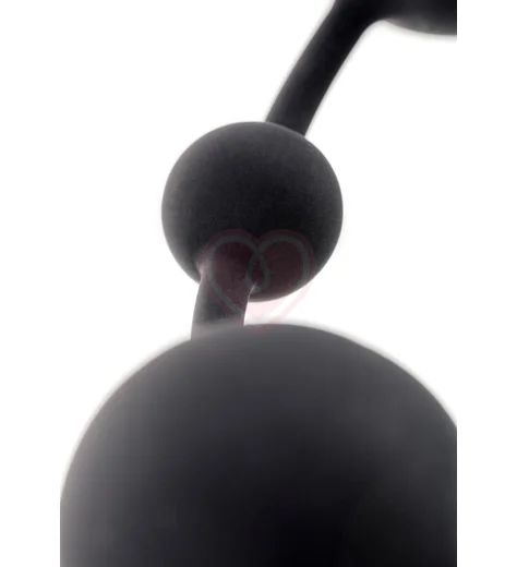 Длинная гибкая анальная цепочка с разными шариками Toyfa A-toys чёрная фото 5