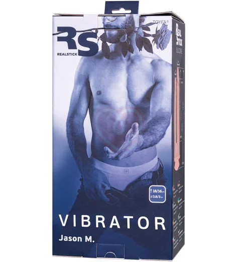 Вибратор для двойного проникновения на присоске RealStick Silicone Jason M телесный фото 9