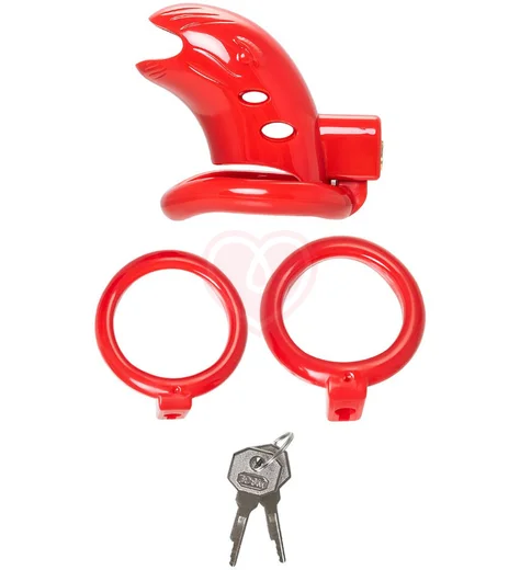 Мужской пояс верности Black&Red красный фото 6