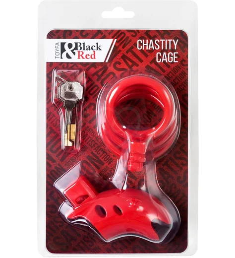 Мужской пояс верности Black&Red красный фото 9