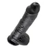 Фаллоимитатор на присоске с мошонкой King Cock with Balls 25 см чёрный фото 4