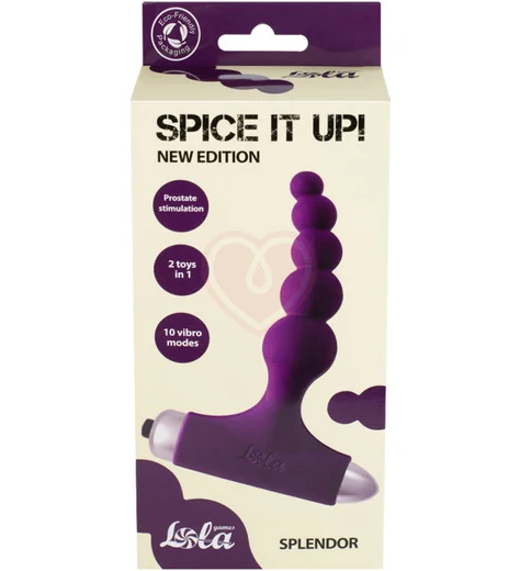Анальный вибростимулятор с бусинами Spice it up New Edition Splendor фиолетовый фото 2