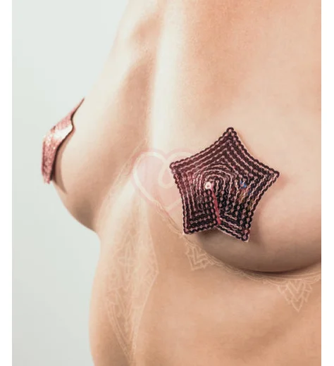 Пэстисы Burlesque Tempest звездочки из пайеток розовые фото 4