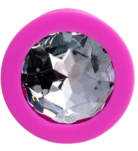 Анальная пробка с белым кристаллом ToDo Brilliant малая розовая фото 2