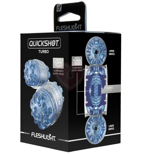 Сквозной мастурбатор Fleshlight Quickshot Turbo Blue Ice голубой фото 8