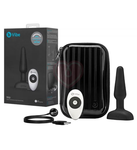 Анальная вибропробка b-Vibe trio с 3 моторчиками чёрная фото 2