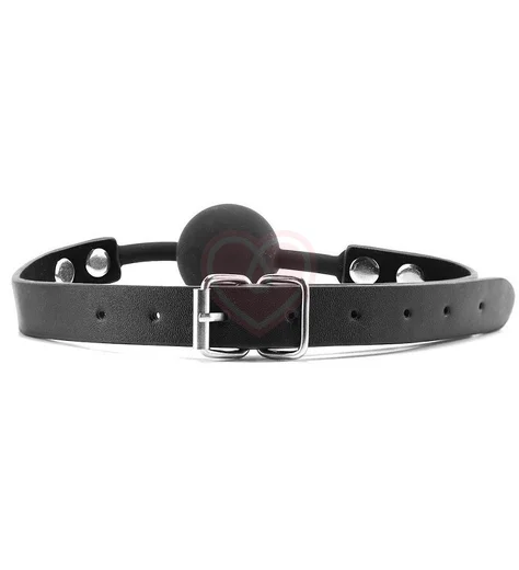 Кляп с шариком из силикона Ouch! Silicone Ball Gag чёрный фото 2