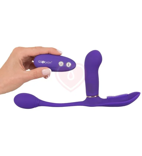 Вибратор для тройной стимуляции с пультом Go Gasm фиолетовый фото 4