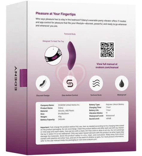 Компактный вибратор Svakom Edeny с управлением от приложения фото 12