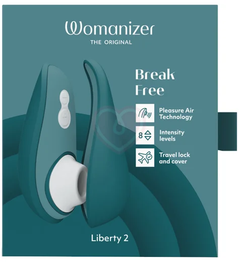 Вакуумный клиторальный стимулятор Womanizer Liberty 2 бирюзовый фото 7